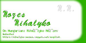 mozes mihalyko business card